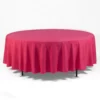 Obrus Magenta, okrągły. Zachwycający magentowy obrus od RENT4EVENTS, idealny na okrągłe stoły, przynosi elegancję i styl każdej uroczystości, od wesel po eventy firmowe i tematyczne we Wrocławiu i okolicach. Ten intensywnie barwiony obrus z płynnymi fałdami zapewnia doskonałą scenografię, oferując nie tylko piękno, ale również funkcjonalność - wypożyczalnia rent4events.pl wypożycz wrażenia, rent4weddings.pl zachowaj wspomnienia.