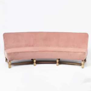 Półokrągła Sofa Różowa - pastelowy chillout - rent4events.pl, rent4wedding.pl.
