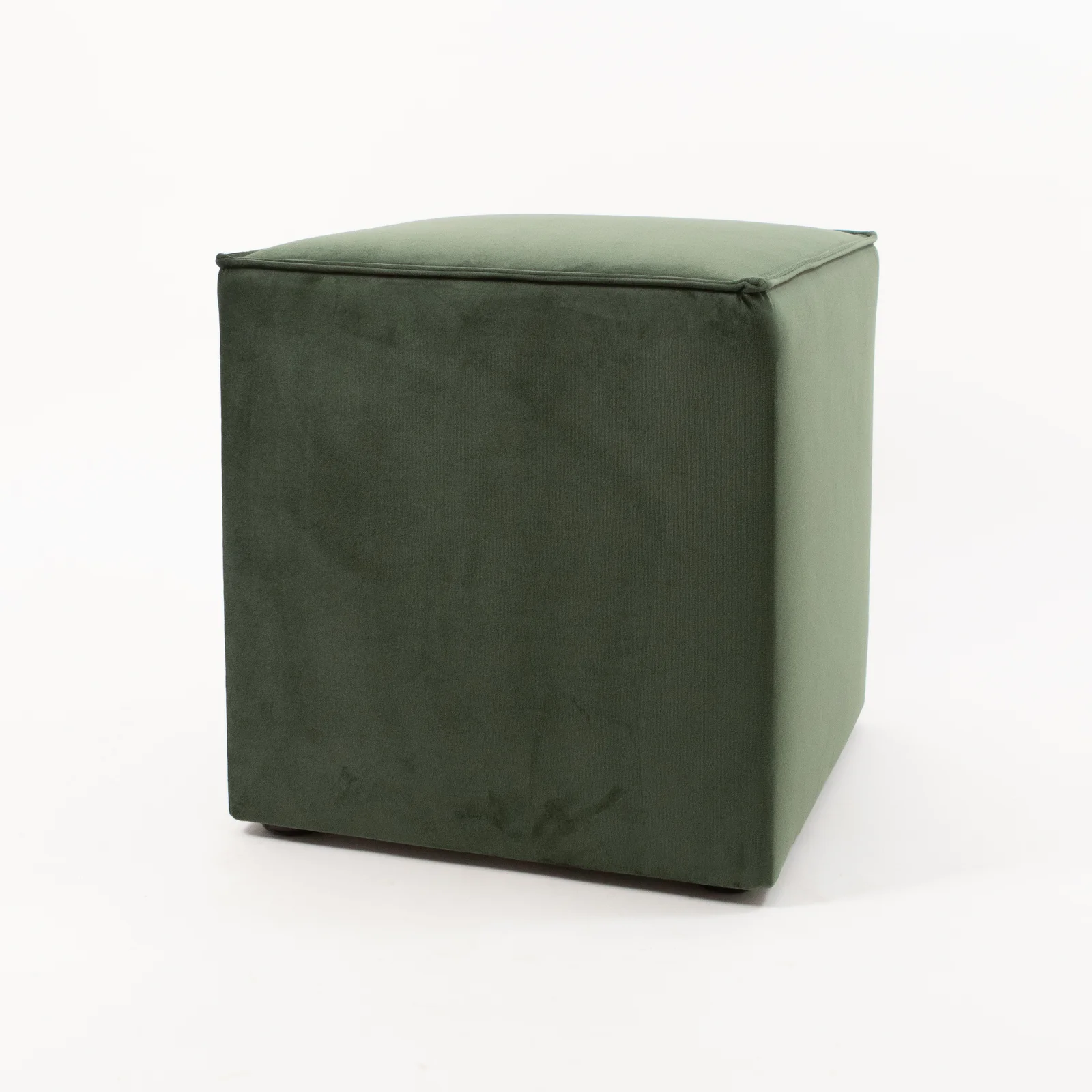 Pufa Kubik Butelkowa Zieleń Welur - leśny chillout - rent4events.pl, rent4wedding.pl.