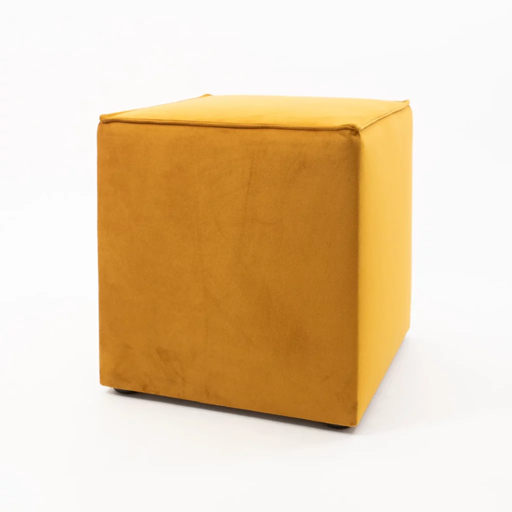 Pufa Kubik Miodowy Welur - kolorowy chillout - rent4events.pl, rent4wedding.pl.