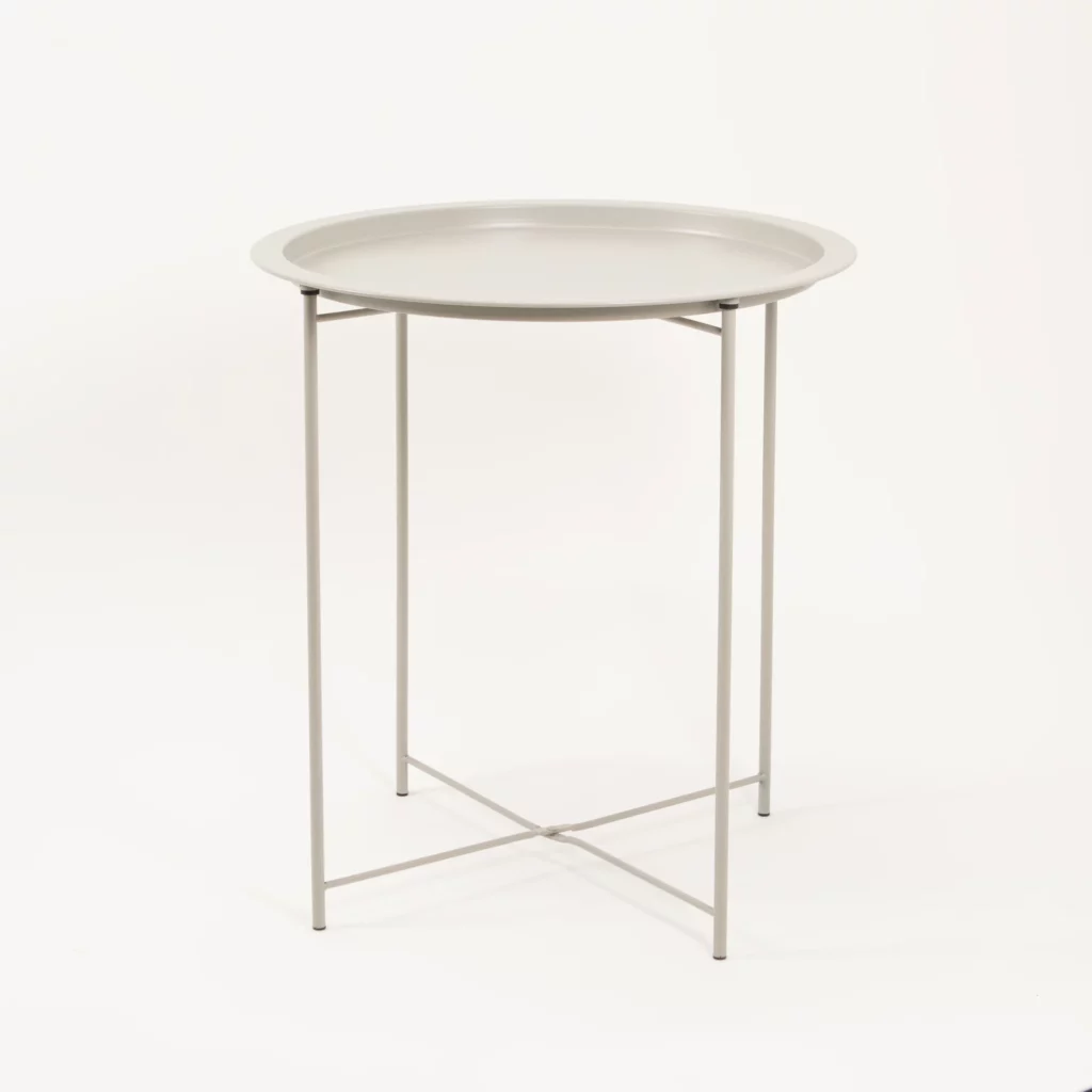 Stolik Okrągły Piaskowy - minimalizm - rent4events.pl, rent4wedding.pl.