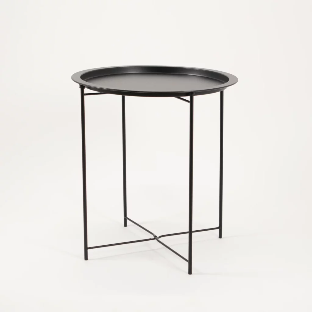Stolik Okrągły Czarny - minimalizm - rent4events.pl, rent4wedding.pl.