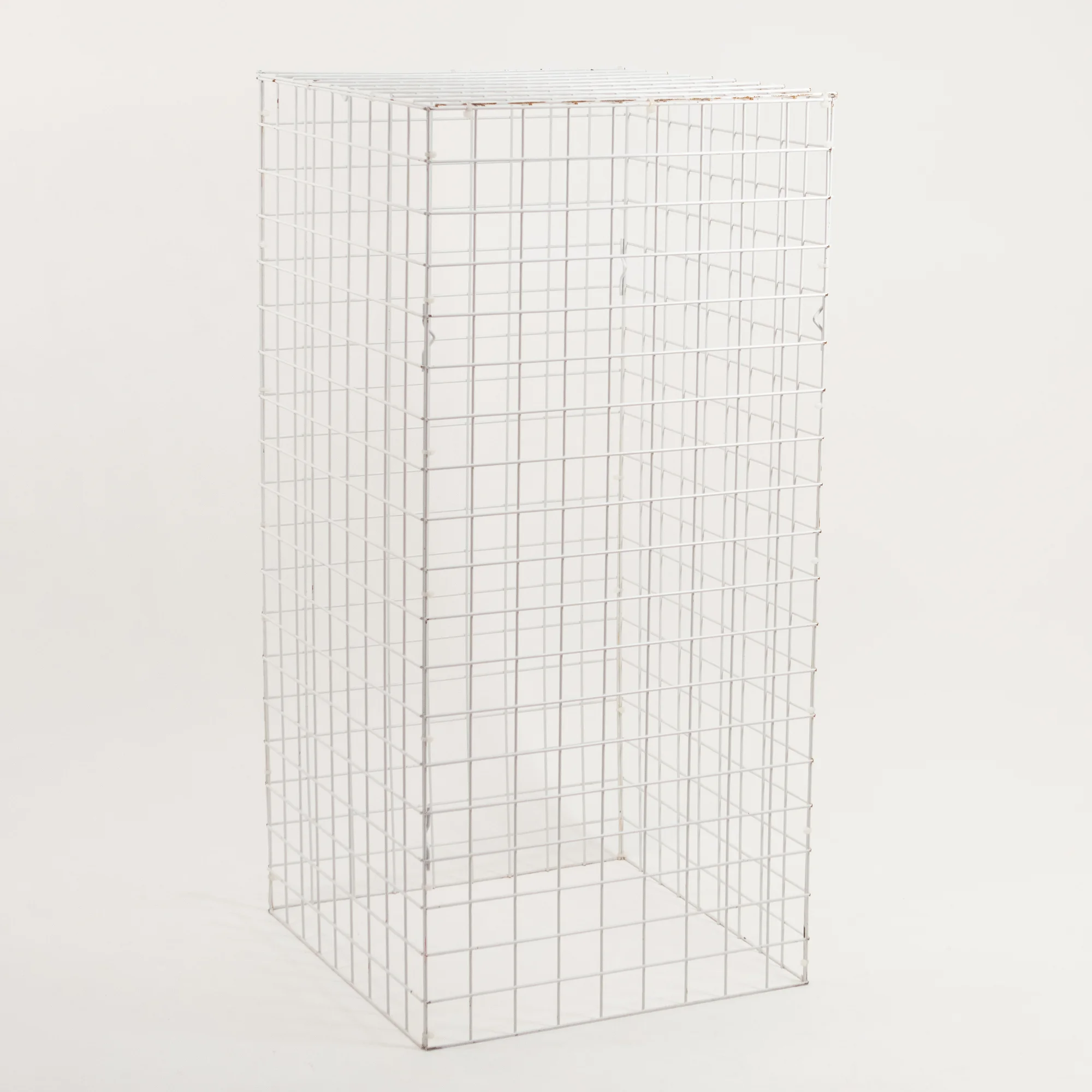 Biały Słupek z Kratki 95 cm - biała geometria - rent4events.pl, rent4wedding.pl.