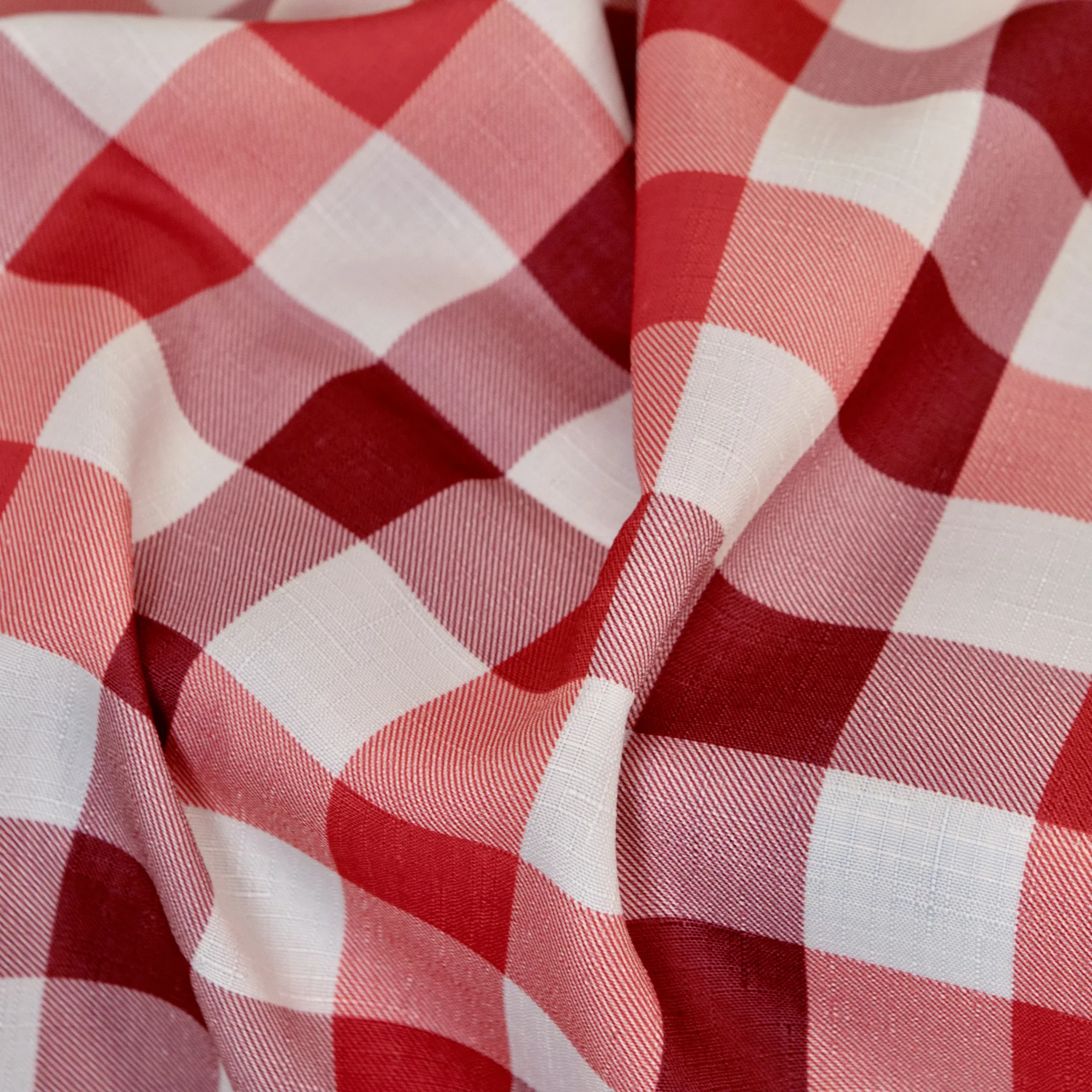 Obrus Czerwona Krata Prostokątny, detal - w sielskim stylu - rent4events.pl, rent4wedding.pl.