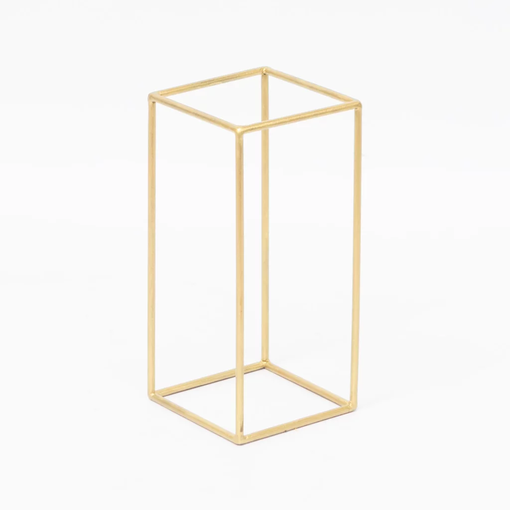 Złoty Stojak Na Kwiaty 40 cm - złota geometria - rent4events.pl, rent4wedding.pl.