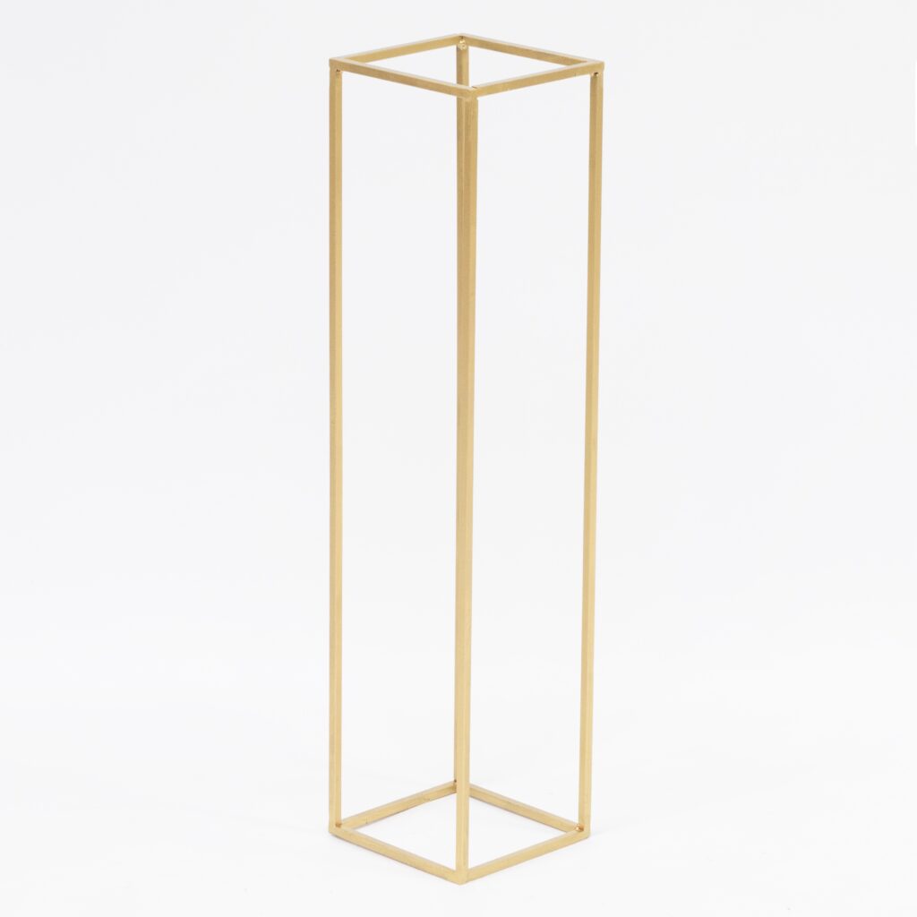 Złoty Stojak Na Kwiaty 85 cm - złota geometria - rent4events.pl, rent4wedding.pl.
