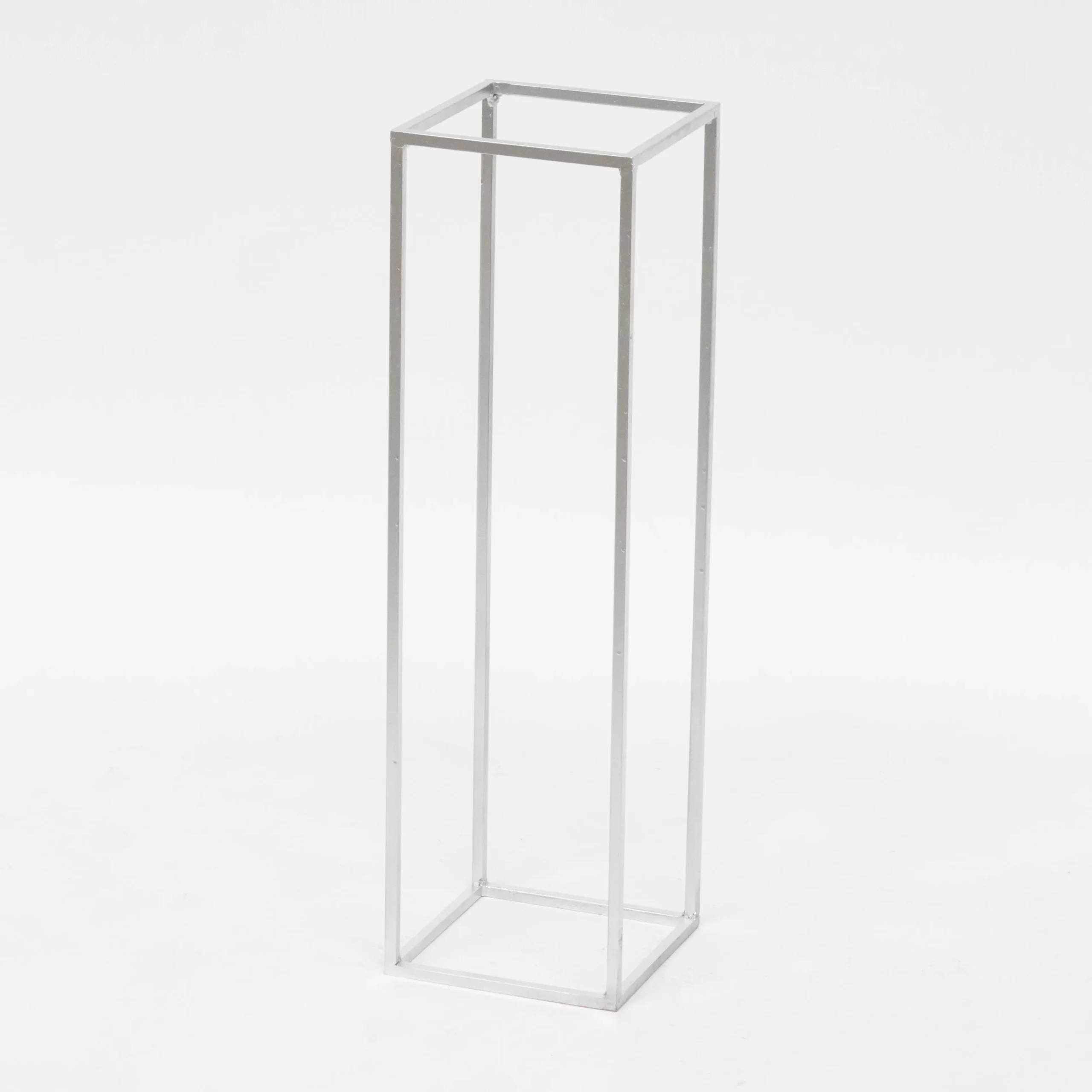 Srebrny Stojak Na Kwiaty 70 cm - srebrna geometria - rent4events.pl, rent4wedding.pl.